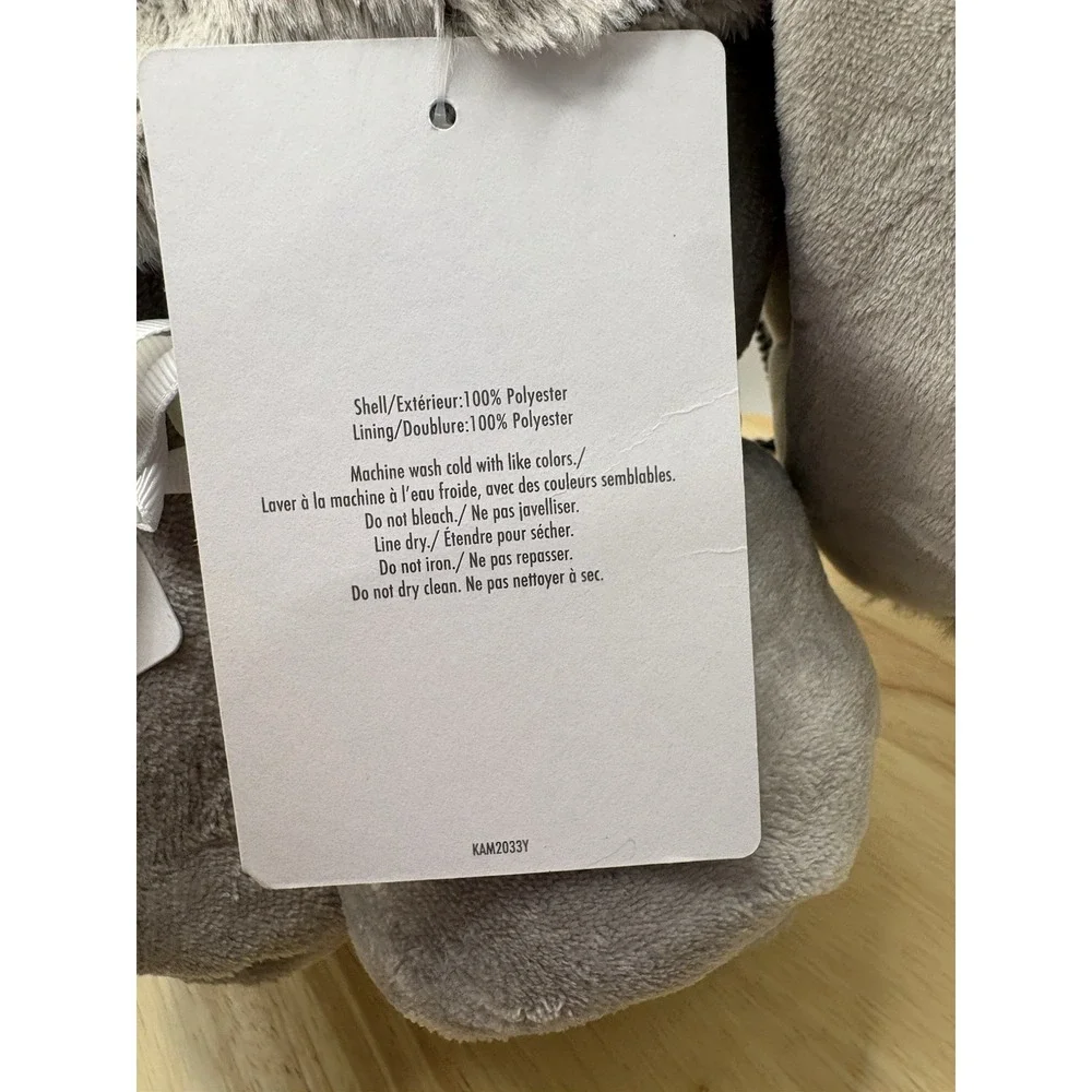 Hallmark Baby Elephant Hooded Blanket w/ Pockets Gray Polyester 40x30 NWT